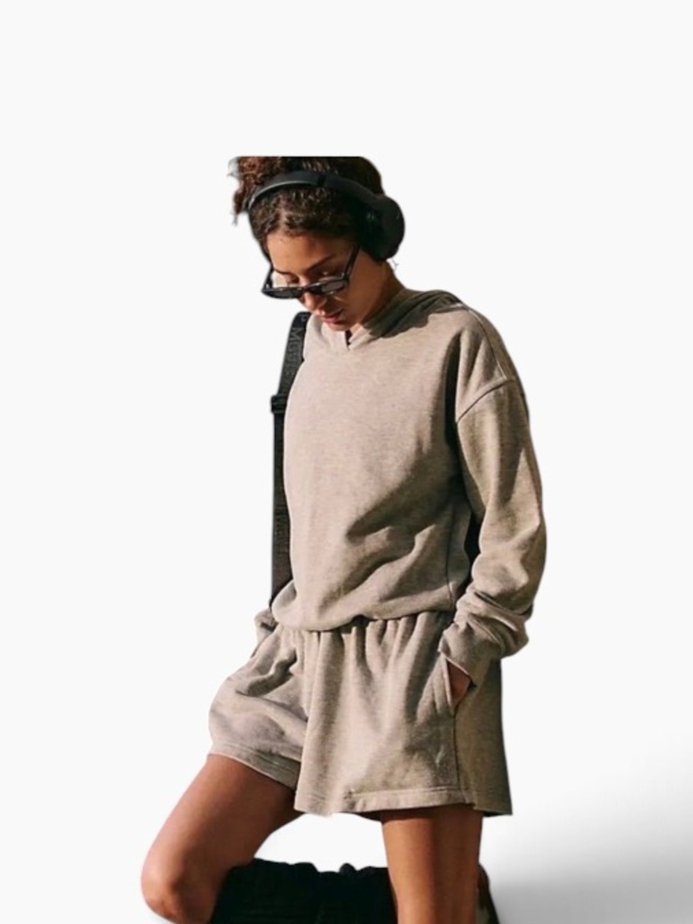 Free People Flirt Romper Heather Gray Hooded Cutout